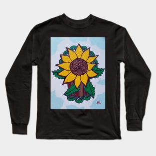 Sunflower Hamsa by Harriette Knight Long Sleeve T-Shirt